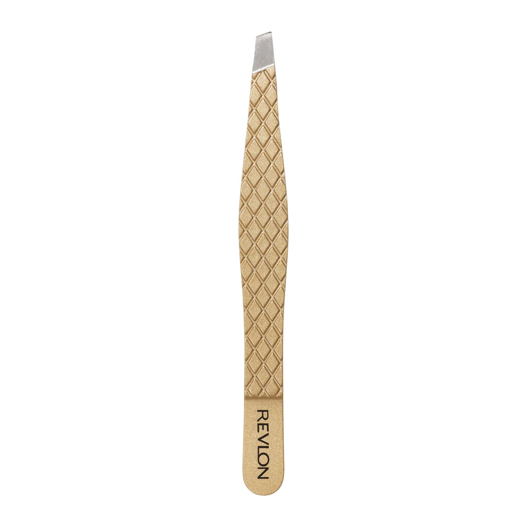 Buy now Revlon Gold Series Slanted Tip Tweezers, Ultra-Sharp for Precision Eyebrow Shaping and Facial Hair Removal, Diamond and Titanium-Coated for Durability, 1 Count at indiglob india