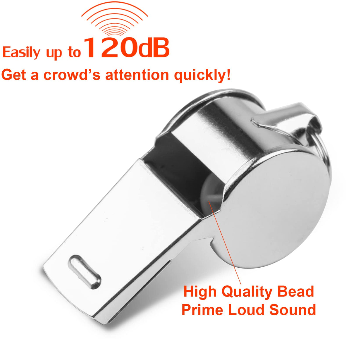 Whistle, 24 PCS Professional Stainless-Steel Whistles with Lanyards in Bulk, Very Loud Metal Sports Whistle, Perfect for Coaches, Referees, Lifeguards, Officials, and Teams, Silver