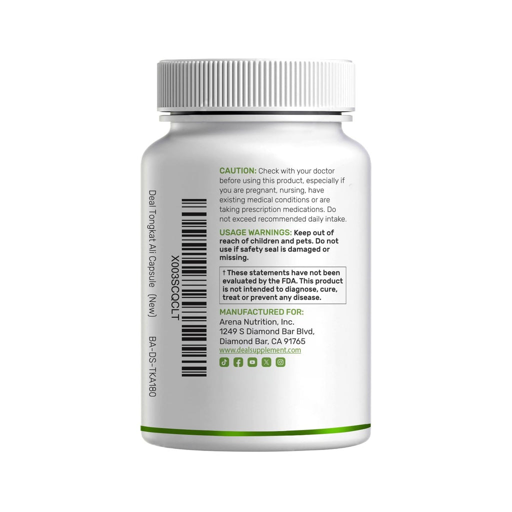 Tongkat Ali Extract 300:1 with Horny Goat Weed 1,100mg – Indonesian Longjack Eurycoma Longifolia Root – Extra Strength Herbal Supplement for Energy