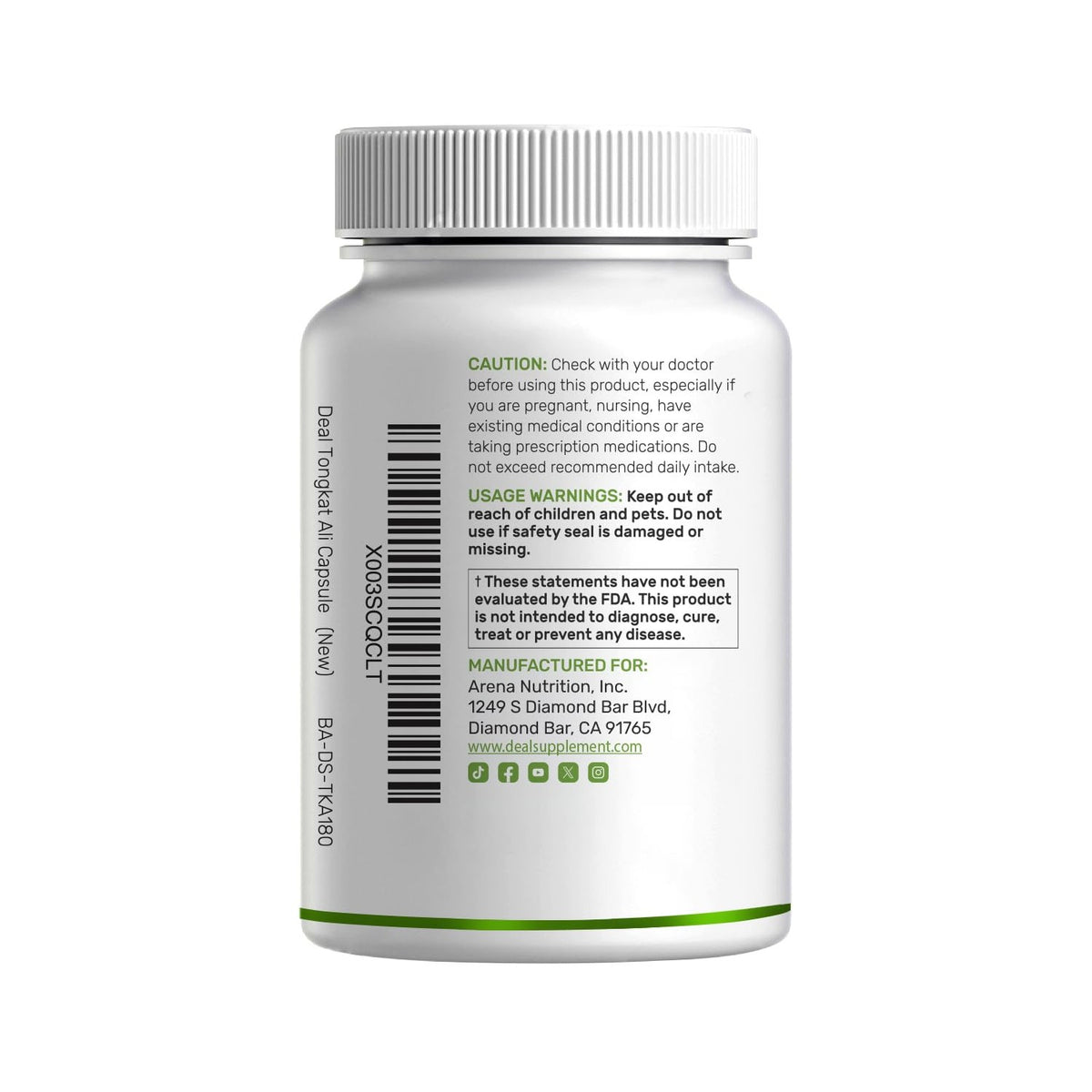 Tongkat Ali Extract 300:1 with Horny Goat Weed 1,100mg – Indonesian Longjack Eurycoma Longifolia Root – Extra Strength Herbal Supplement for Energy