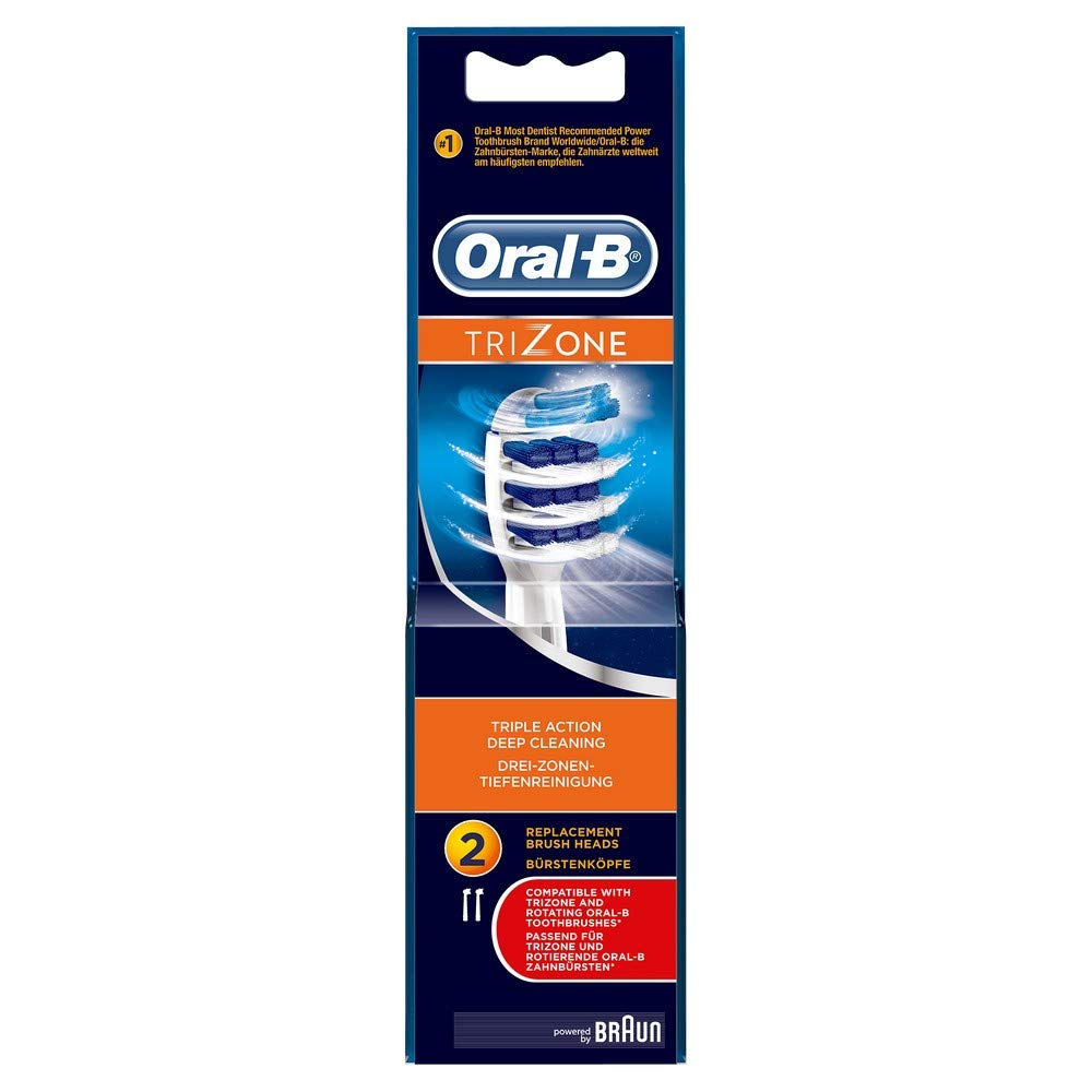 Buy now Oral-B Trizone Toothbrush Heads Replacement Refills for Electric Rechargeable Toothbrush, Bristles Sweep in-Between Teeth for a Deep Clean, Pack of Two at indiglob india