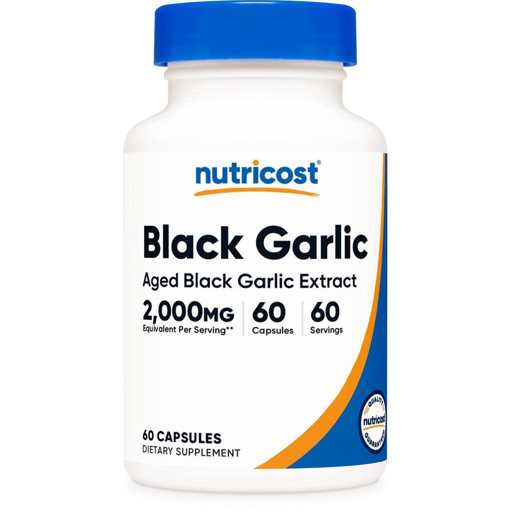 Nutricost Black Garlic Extract 60 Capsules for 60 Servings Per Bottle | Aged Black Garlic Extract, Vegan, Gluten Free and GMO Free
