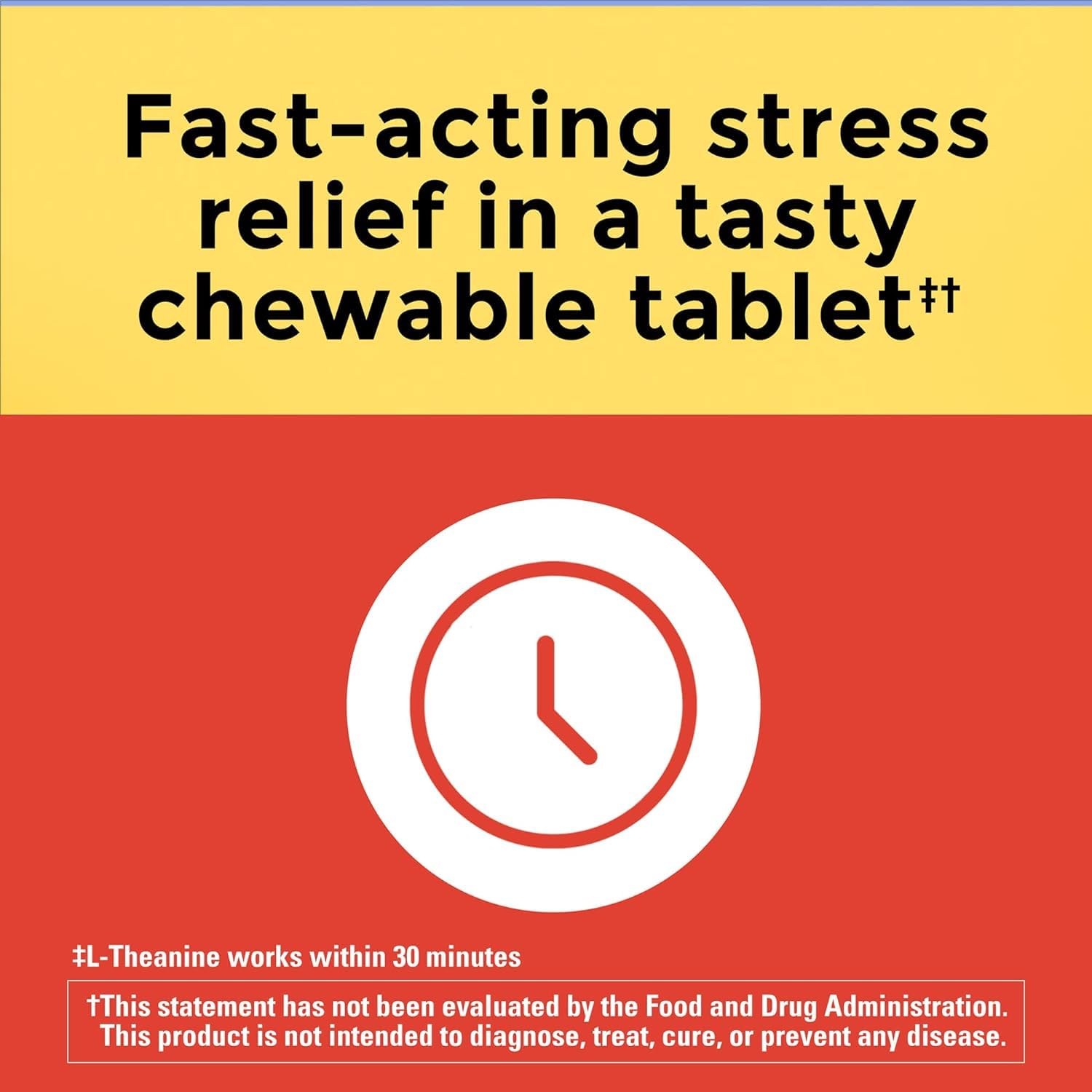 Nature Made Chewable L Theanine 200mg, L-Theanine Supplement for Stress Relief, 50 Chewable Tablets, 50 Day Supply (Pack of 2)
