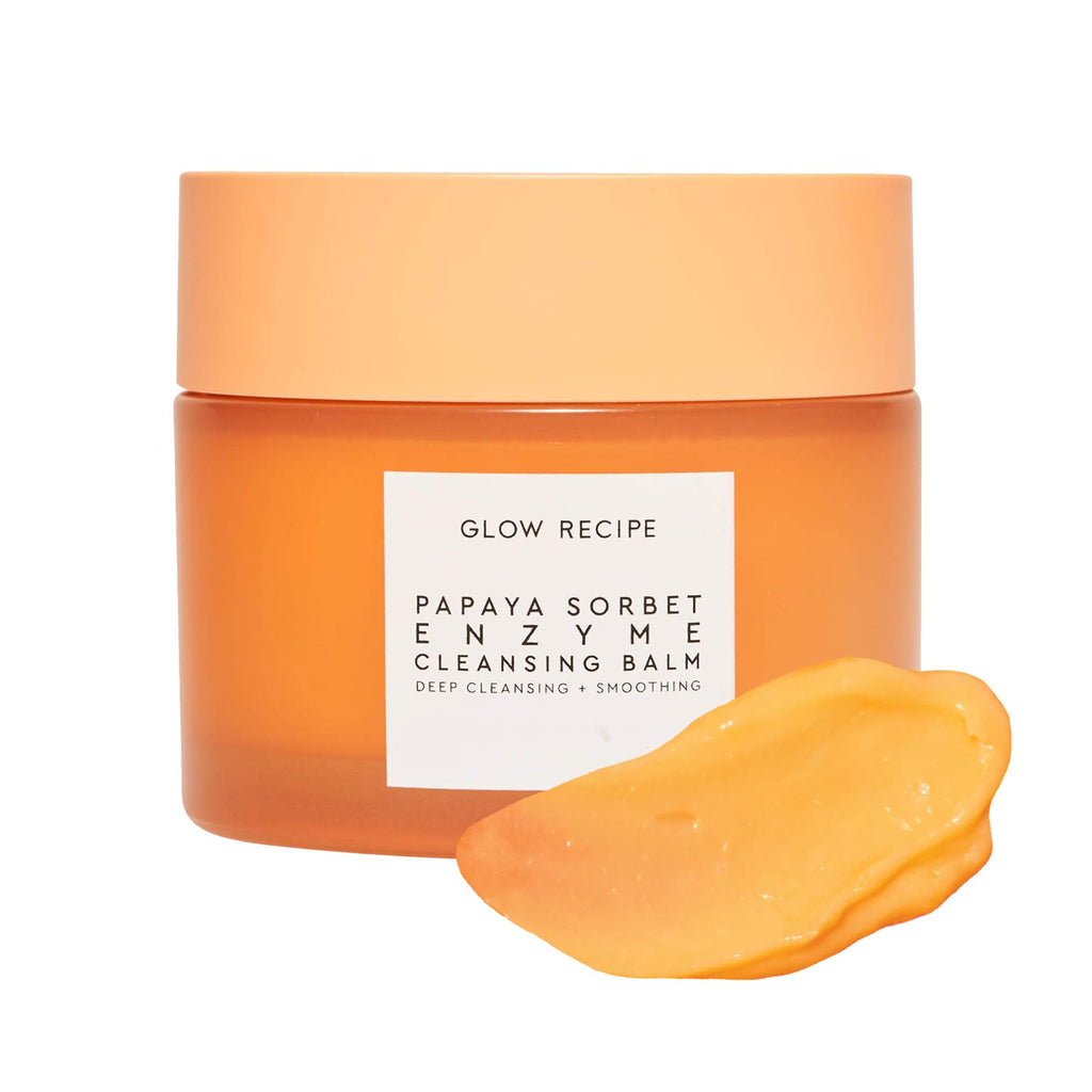 Buy now Glow Recipe Papaya Enzyme Cleansing Balm Makeup Remover - Gentle Exfoliator, Makeup Melting Balm & Face Cleanser for Women - Exfoliating Face Wash to Even Skin Tone & Lock-in Facial Hydration (3.38oz) at indiglob india