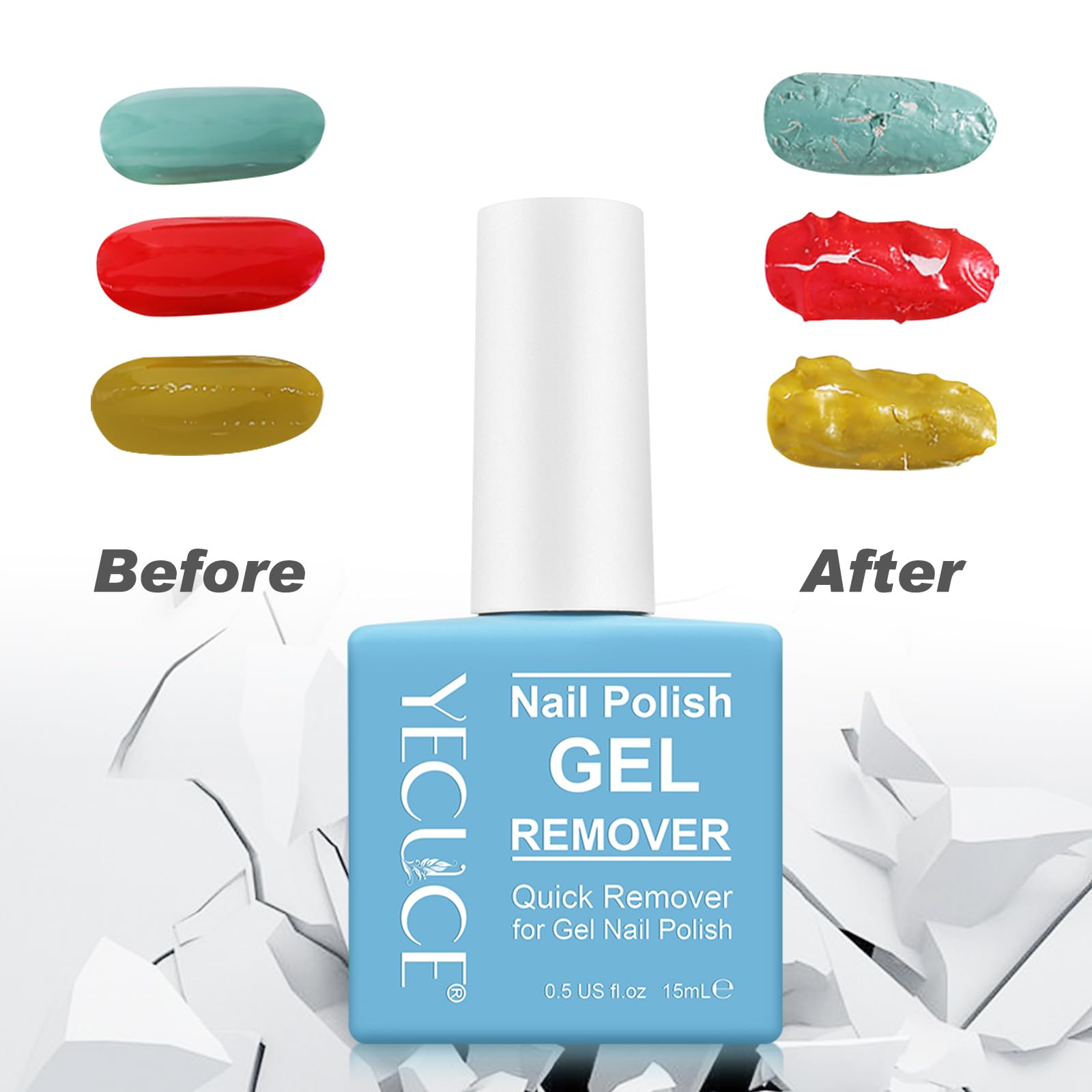 Gel Nail Polish Remover, (2pcs) Gel Polish Remover for Nails, No Need for Foil, Quick & Easy Polish Remover In 2-3 Minutes, No Need Soaking Or Wrapping-15ml