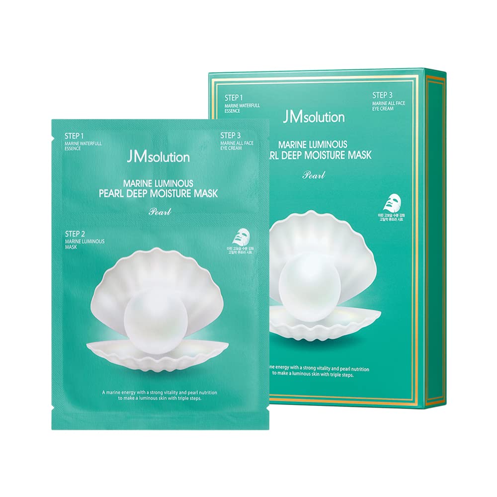 Buy now JMsolution Marine Luminous Pearl Deep Moisture 3 Step Skin Care Face Mask - Korean Skincare Facial Mask - boosting Brightening Moisturizing-10 Sheets for Dry Skin Marine Pearl at indiglob india