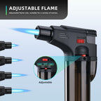 Torch Lighter, 5 Pack, Butane Lighters, Windproof Butane Refillable Jet Torch Flame Gas Lighter, Multi Utility Lighters for Candles Fireplaces Campfires BBQ Grill Pilot Lights (Without Fuel)