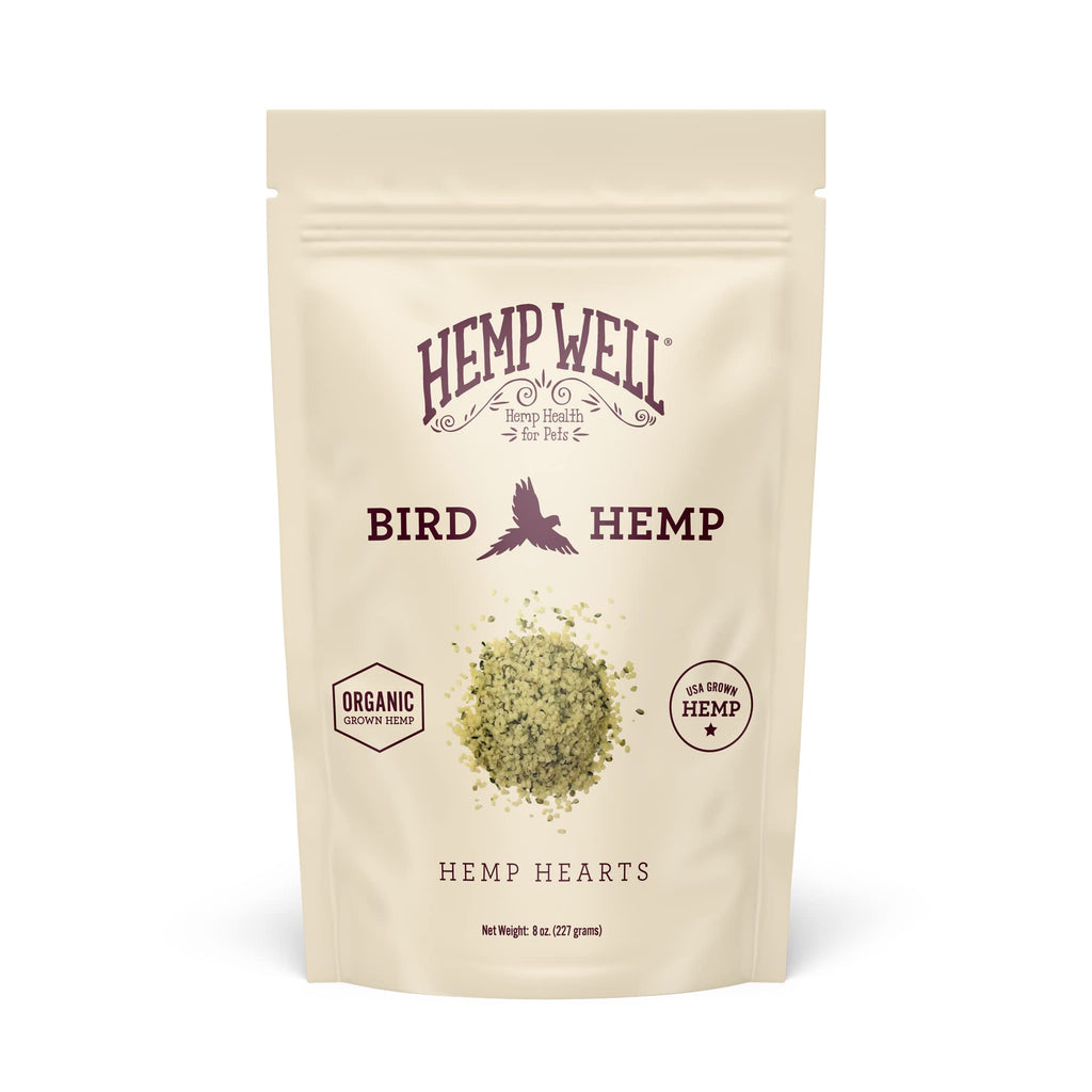 Hemp Well Organic Hemp Hearts –Reduces Feather Plucking, Promotes Relaxation, Immune Support, Organically Sourced, USA Grown, GMO Free – 1 Pound Bag