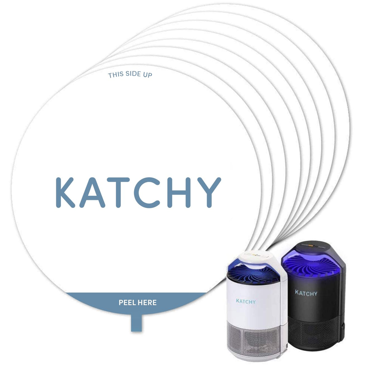 Katchy Original and Midnight Glue Board Refills (8 Pack) - Indoor Insect Trap Glue Board Refills for Mosquito, Gnat, Moth, Fruit Flies - Non-Zapper Traps for Buzz-Free Home