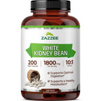 Zazzee White Kidney Bean 10:1 Extract, 1800 mg per Serving, 200 Capsules