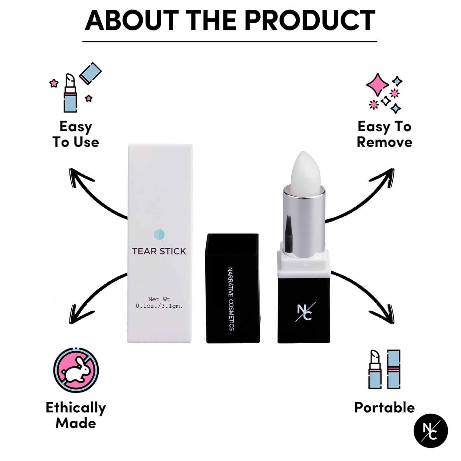 Buy now Narrative Cosmetics Tear Stick, Menthol-Infused Wax for Natural Tears on Cue, Professional SFX Makeup for Film, Theatre, TV, Acting at indiglob india