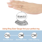 Ring Sizer Measuring Tool Kit, 27 PCS Premium Stainless Steel Measuring Ring Tool, US Ring Size 0-13 with Half Size, 2 PCS Reusable Finger Size 1-17 USA Rings Size with Magnified Glass
