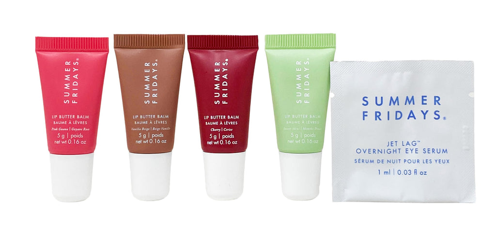 Buy now Summer Fridays The Lip Butter Balm Minis - Vanilla Beige, Pink Guava, Cherry and Sweet Mint (.16 Oz each) at indiglob india