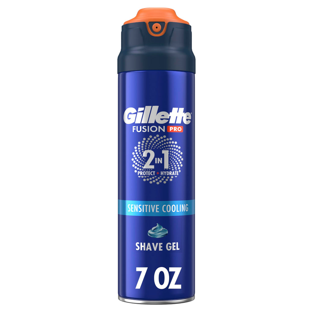 Buy now Gillette PRO Shaving Gel For Men Cools To Soothe Skin And Hydrates Facial Hair, 7oz, ProGlide Sensitive 2 in 1 Shave Gel at indiglob india