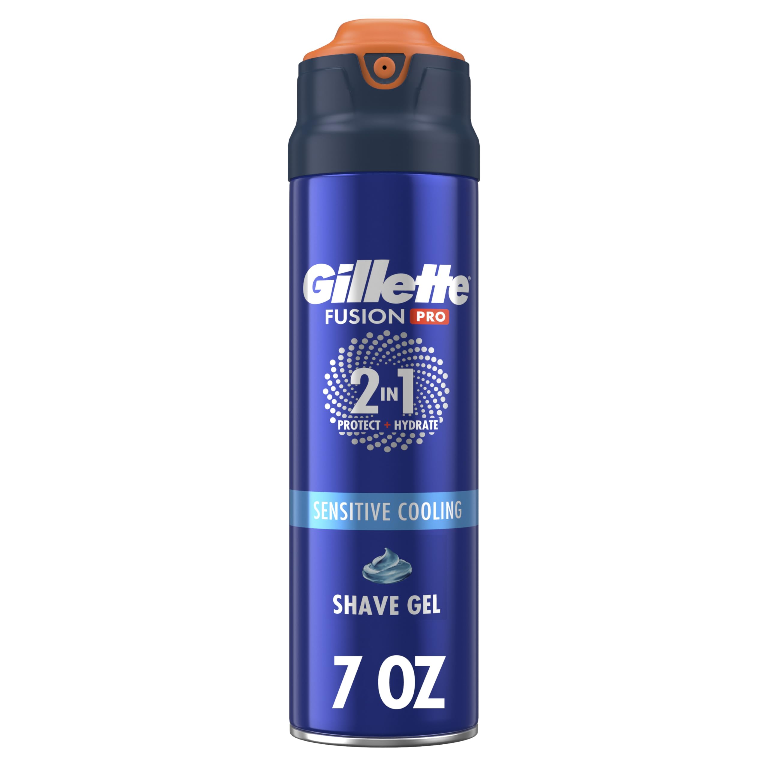 Gillette PRO Shaving Gel For Men Cools To Soothe Skin And Hydrates Facial Hair, 7oz, ProGlide Sensitive 2 in 1 Shave Gel