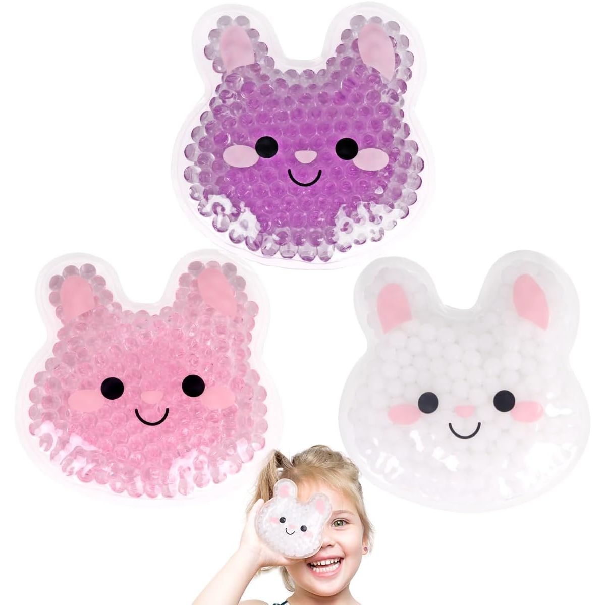 Buy now Hilph Kids Ice Packs for Boo Boos, Toddler Dinosaur Ice Pack Reusable Childrens Boo Boo Buddy Hot Cold Gel Packs for Kids Injuries, Pain Relief, Bumps & Bruises, Breastfeeding, Lunch Box (3 Packs) E-3 Rabbits at indiglob india