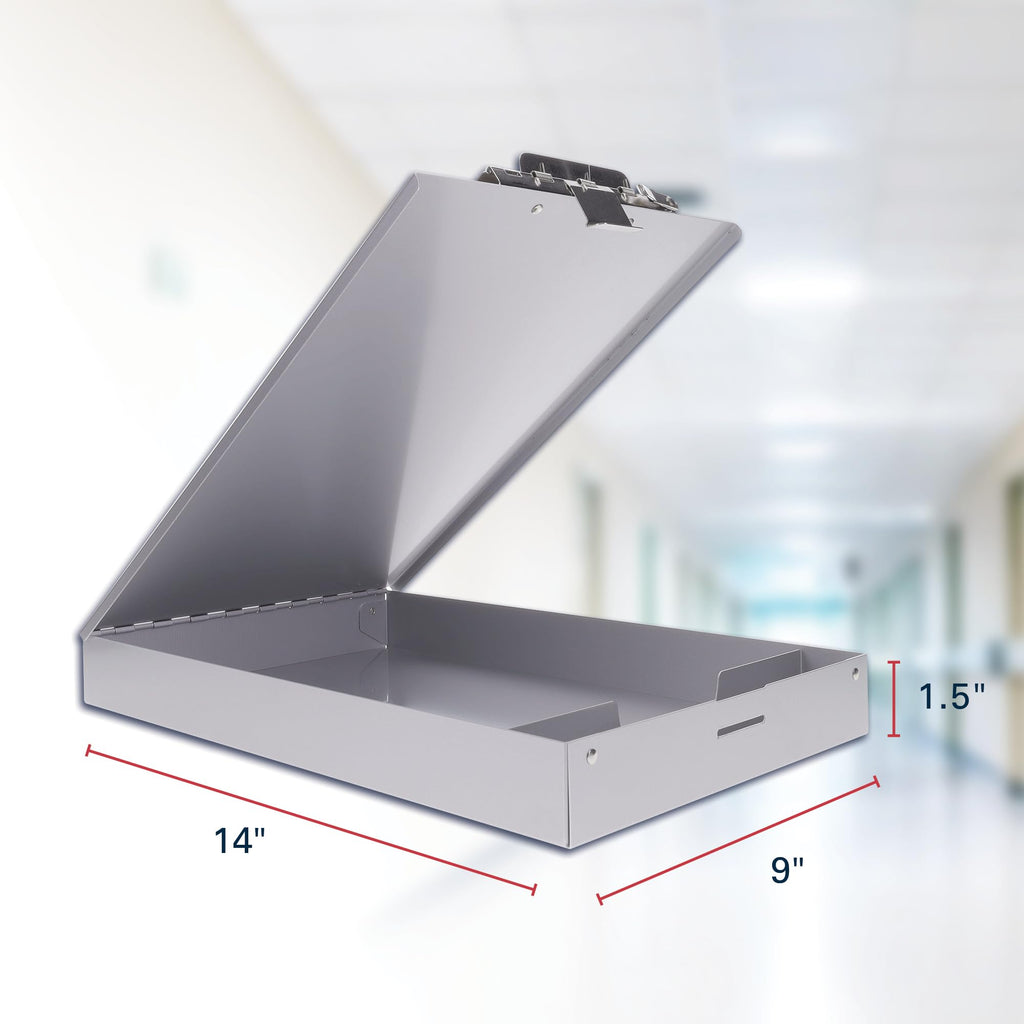 Saunders Redi-Rite Aluminum Storage Clipboard, Nursing, Letter Size, Silver