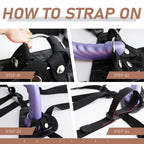 Adjustable Harness Strap-On G-Spot Dildo Set, 7" Realistic Dildo, 3 O-Rings