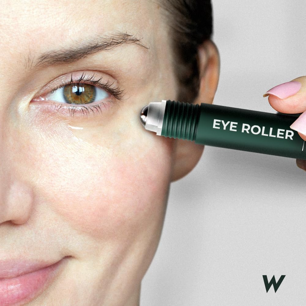 Buy now Wolf Project Under Eye Roller - Korean Beauty, with Caffeine, Vitamin C and Peptides - Energizing Serum for Dark Circles and Puffiness, Fine Lines, Wrinkles - Gel-Based Brightening Cream at indiglob india