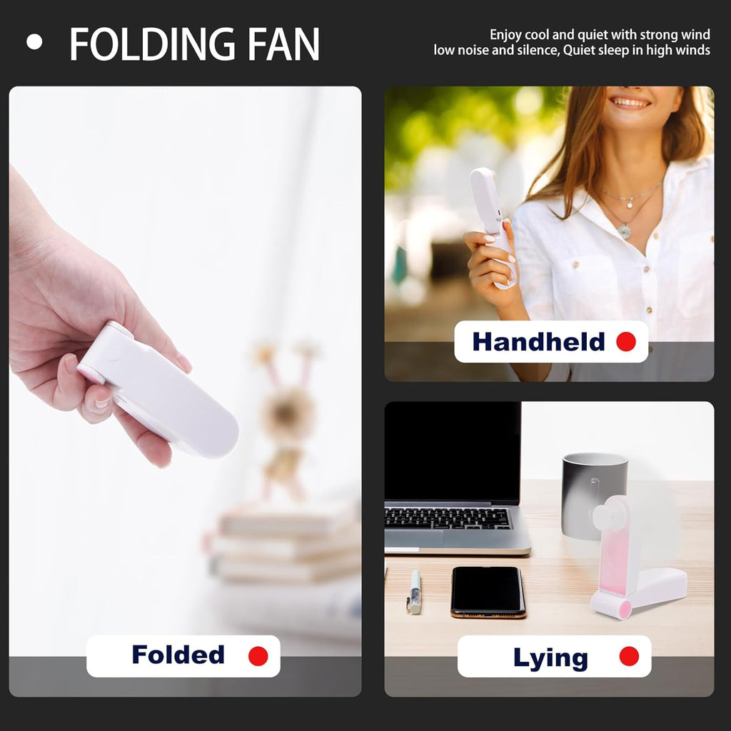 Buy now Personal Handheld Fan, Mini Portable Pocket Fan, Small Lightweight USB Rechargeable for Home Sports Outdoor Travel, 2 Speed Powerful Wind (Pink) at indiglob india