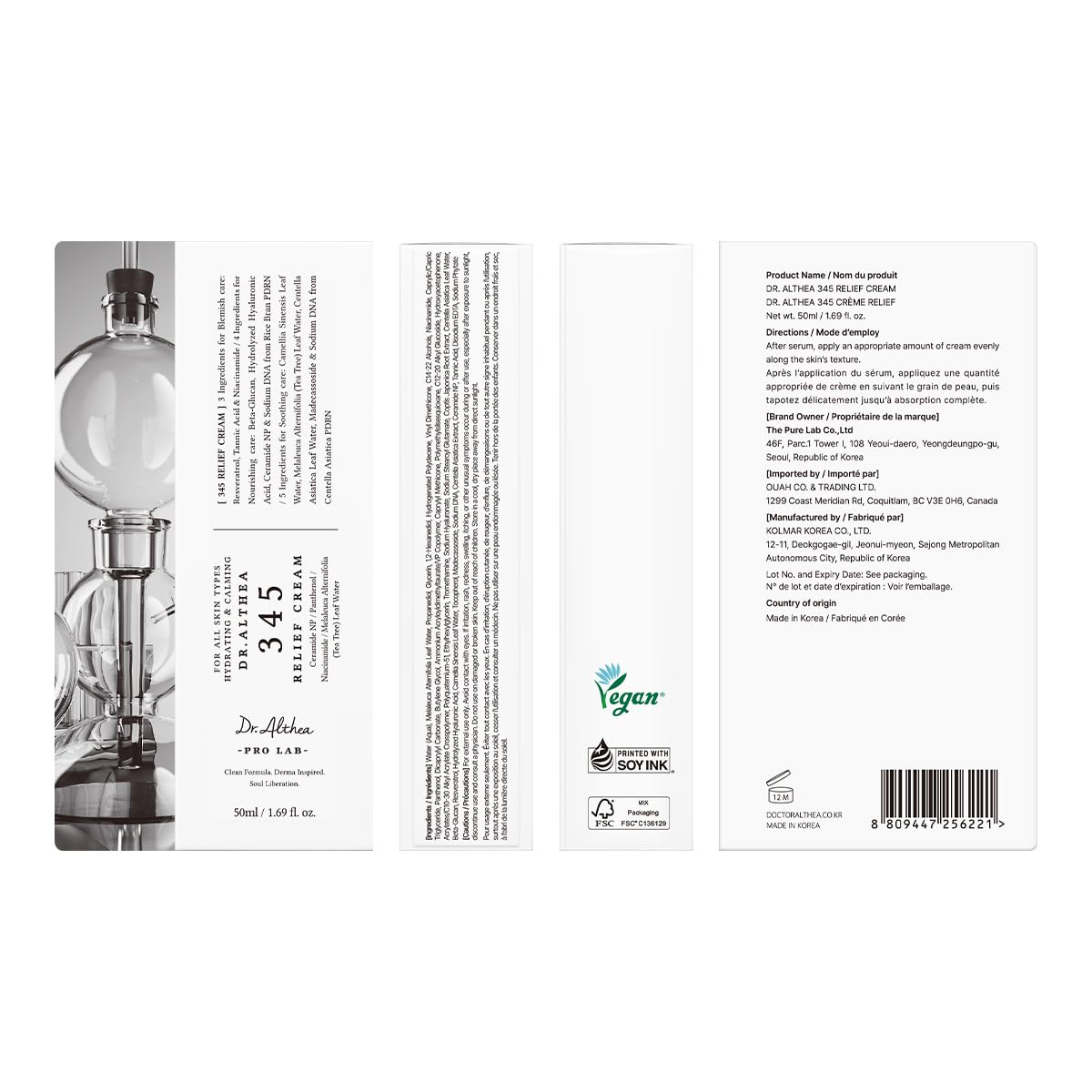 Dr.Althea 345 Relief Cream - 1.69 Fl Oz (Pack of 1) | PDRN & Hyaluronic Acid for Instant Hydration, Blemish, Post-Acne Vegan Face Moisturizer with Centella, Non-comedogenic