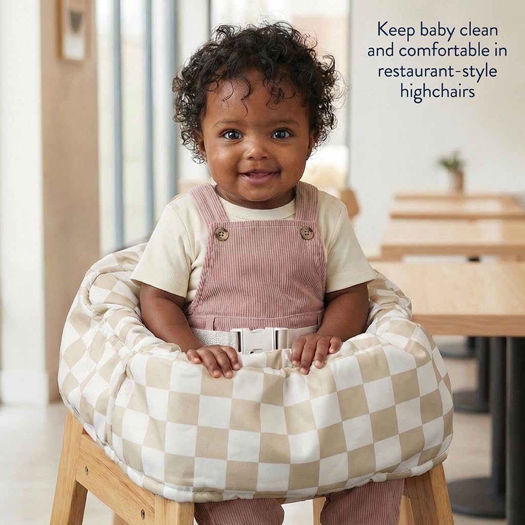 Itzy Ritzy Shopping Cart & High Chair Cover, Baby Seat Cover (Checkerboard)