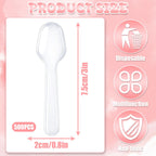500Pcs Mini Spoons for Desserts, XJMWXHFC Clear Plastic Spoons, Disposable Clear Tasting Spoons, Small Dessert Spoons for Jelly Pudding Yogurt Ice Cream Desert Cake Appetizer (3 Inch)