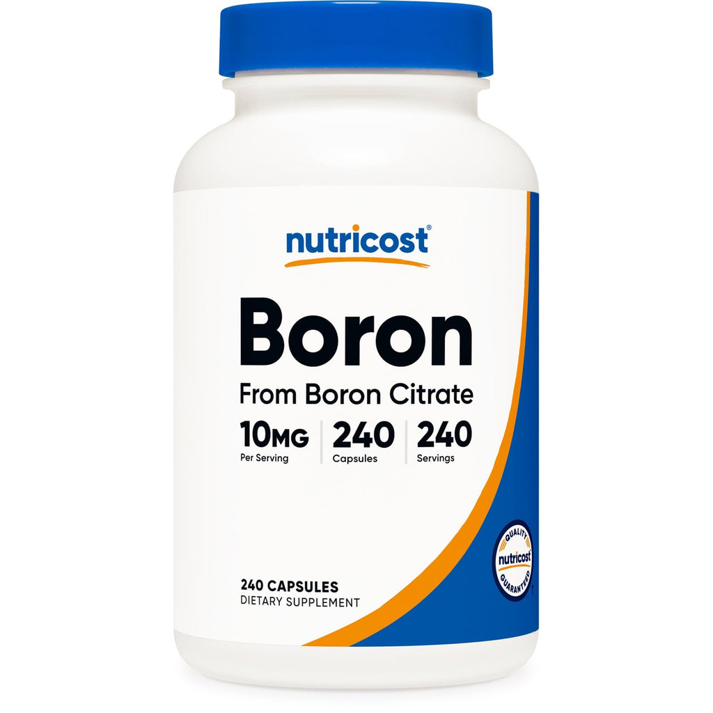 Nutricost Boron Capsules 10mg, 240 Vegetarian Capsules, Gluten Free | GMO-Free