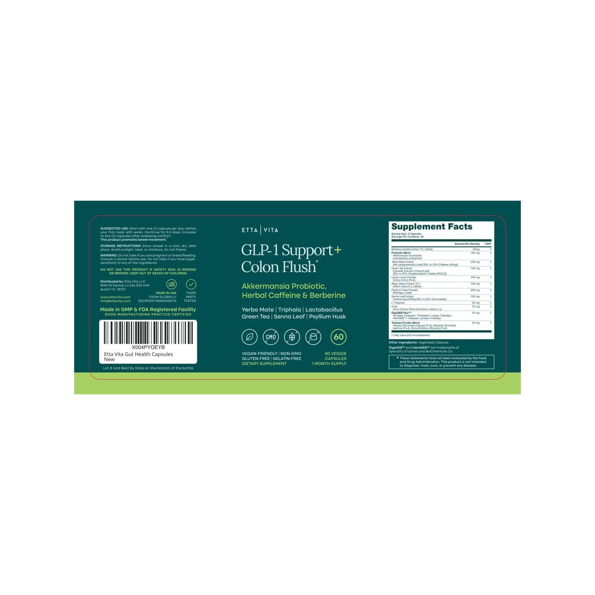 GLP-1 Colon Cleanse with Akkermansia and Berberine for Weight Management