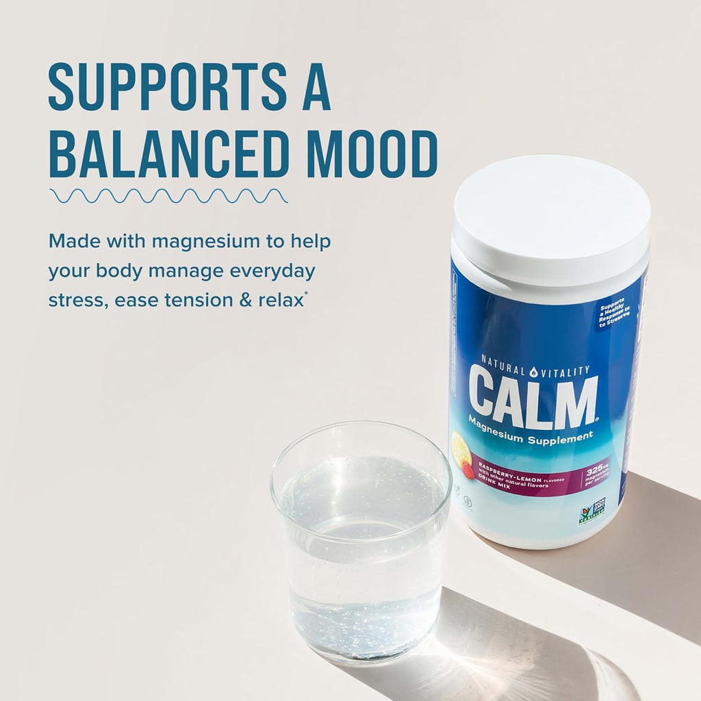 Buy now Natural Vitality Calm, Magnesium Supplement, Anti-Stress Drink Mix Powder, Original, Raspberry Lemon - 8 Ounce (Packaging May Vary) at indiglob india