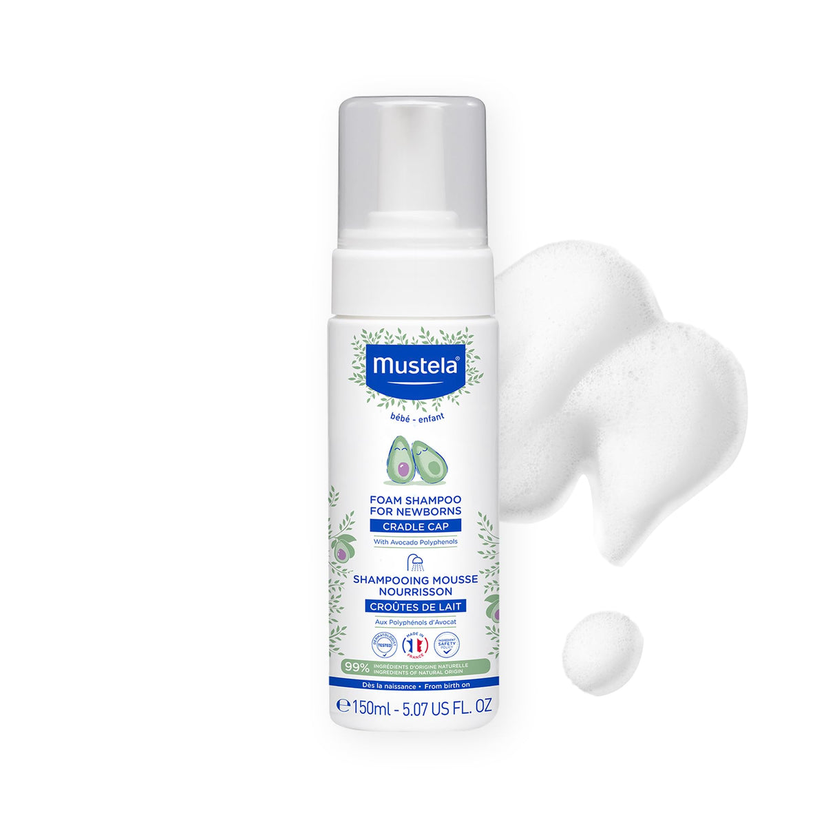 Mustela Cradle Cap Fragrance-Free Baby Shampoo & Cream for Baby & Newborn for Seborrheic Dermatitis - Helps to minimize Scalp Flakes - Clinically & Dermatologist Tested - 2 Items Set