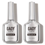 GAOY 4 Pcs 16ml Gel Nail Glue for Acrylic Nails Tips, Clear Glue Gel for Sheer Press ons for Long Lasting UV Light Cure DIY