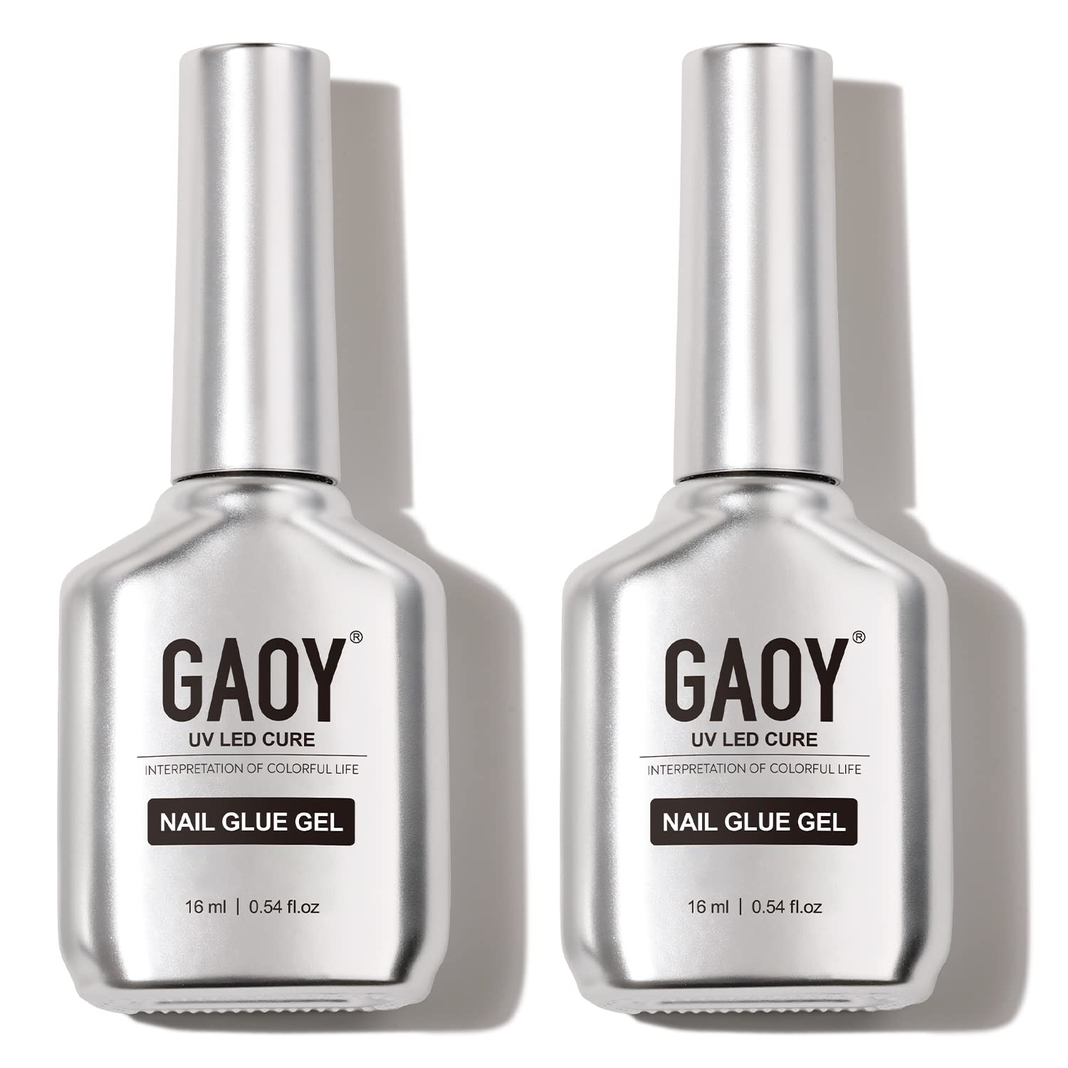 GAOY 4 Pcs 16ml Gel Nail Glue for Acrylic Nails Tips, Clear Glue Gel for Sheer Press ons for Long Lasting UV Light Cure DIY