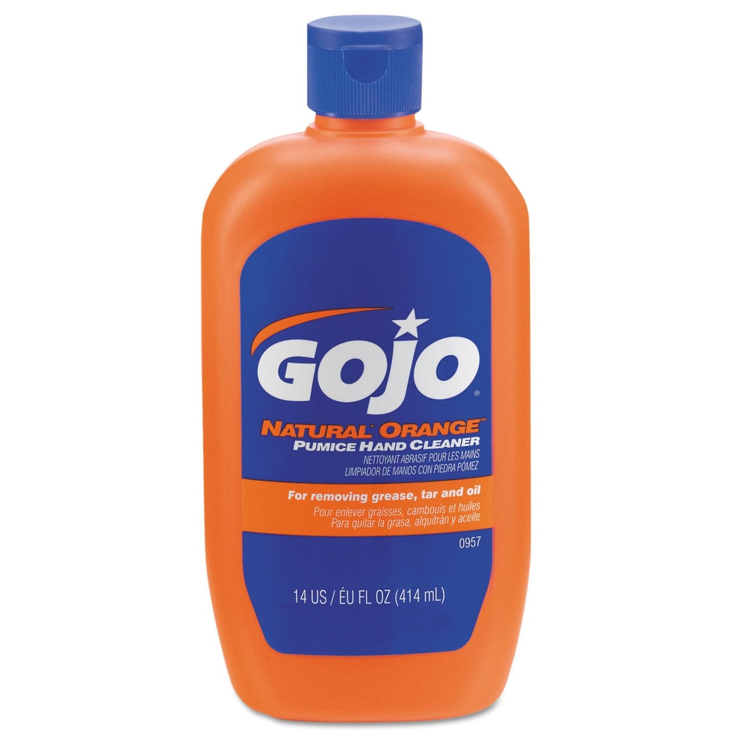 Buy now GOJO 095804 NATURAL ORANGE Pumice Hand Cleaner, Citrus, 0.5 gal Pump Bottle, 4/Carton Orange Citrus 14 Ounce at indiglob india