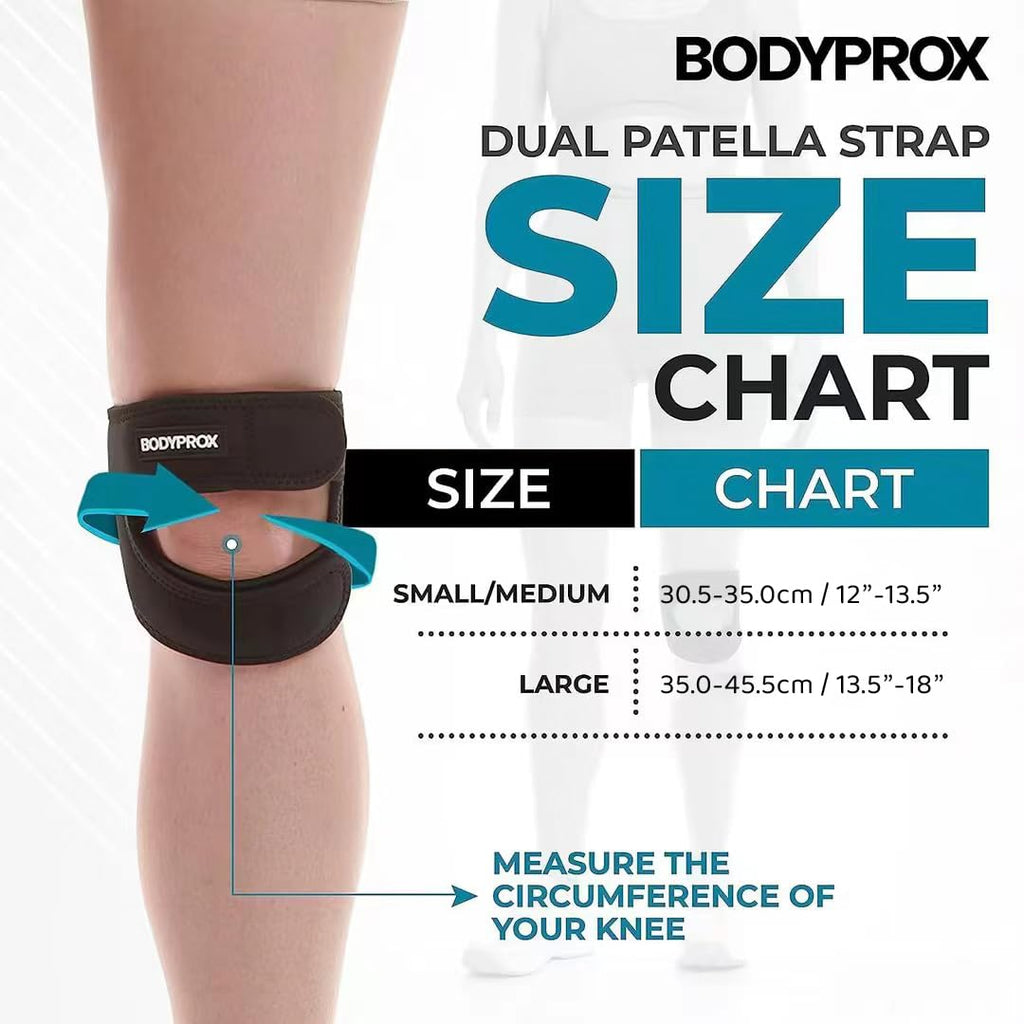 Buy now Bodyprox Patellar Tendon Support Strap (Small/Medium), Knee Pain Relief Adjustable Neoprene Knee Strap for Running, Arthritis, Jumper, Tennis Injury Recovery at indiglob india