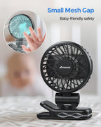 AMACOOL Mini Baby Fan with Clip for Carrier Stroller, Ultra Light 0.24 lb