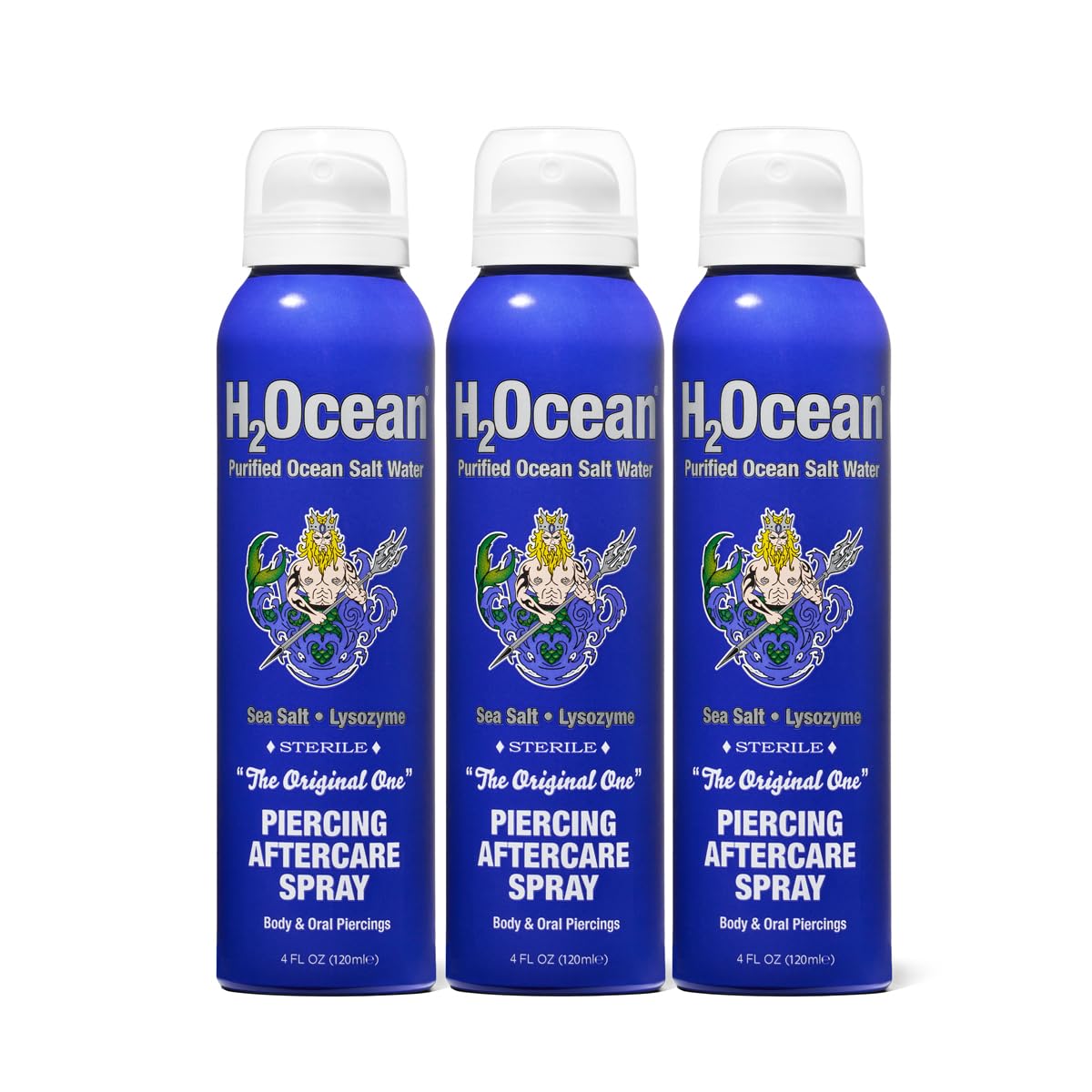 H2Ocean Piercing Aftercare Spray 4oz - Keloid Bump Removal Sea Salt Spray | for Body and Facial Piercings - Ear, Nose, Navel, Oral & Body Piercing Cleaner, Aftercare Solution for New Piercings