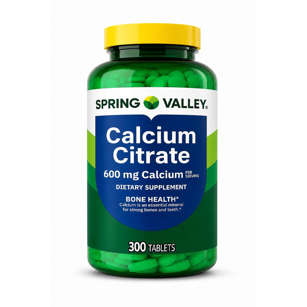 Calcium Citrate 600mg per Serving, 300 Tablets – Pure Calcium Citrate Supplement, Supports Bone Health and Wellness, Citrato de Calcio, High Absorption Calcium