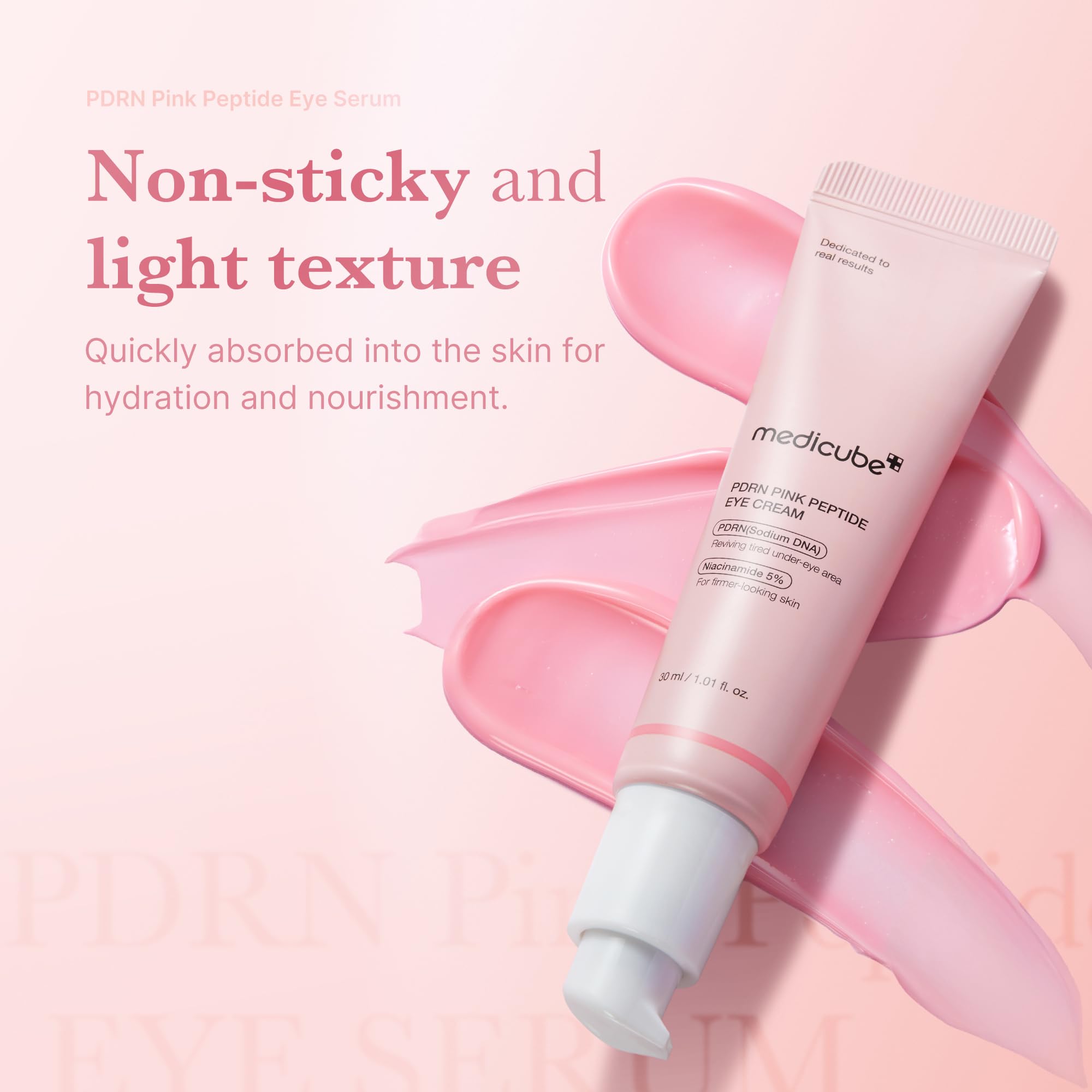 medicube Eye Serum with Salmon DNA PDRN & Pink Peptides | 99% Purity Retinol for Fine Lines - PDRN & Niacinamide for Uneven Skin Tone, Korean Skincare, 1.01 fl.oz