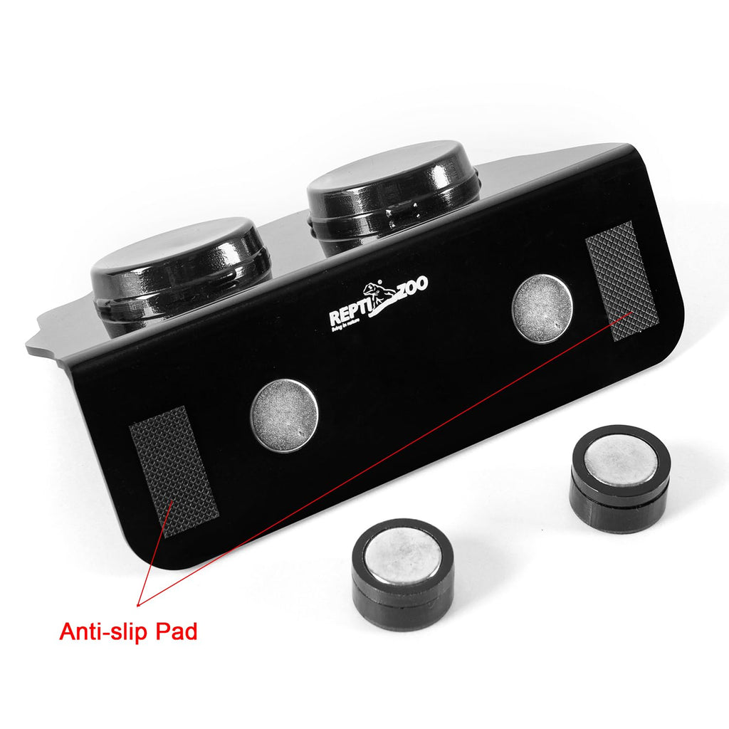 REPTI ZOO Magnetic Gecko Feeding Ledge, Acrylic Aboreal Feeding Ledge with 6PCS Cups, Strong Magnetic Reptile Ledge Gecko Food Ledge