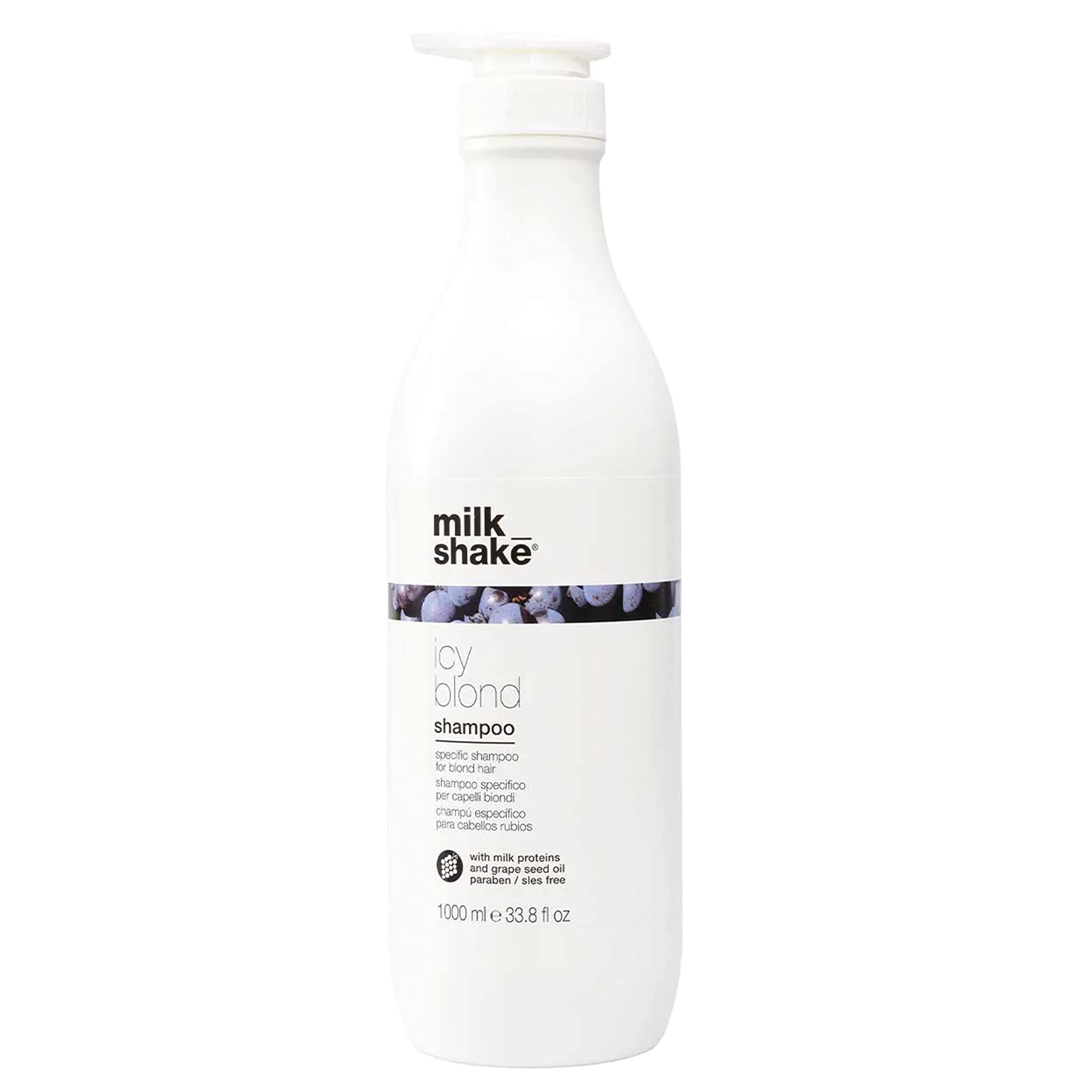 milk_shake Icy Blond Shampoo | Mutes Yellow Tones in Blond Hair