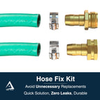 DBR Tech® Garden Hose Repair Kit 5/8” & 3/4" | Heavy Duty Leak-Proof Metal Hose Mender & Connector Set | Male & Female Fittings to Fix Water Hose Ends and Replacement, 2 Set