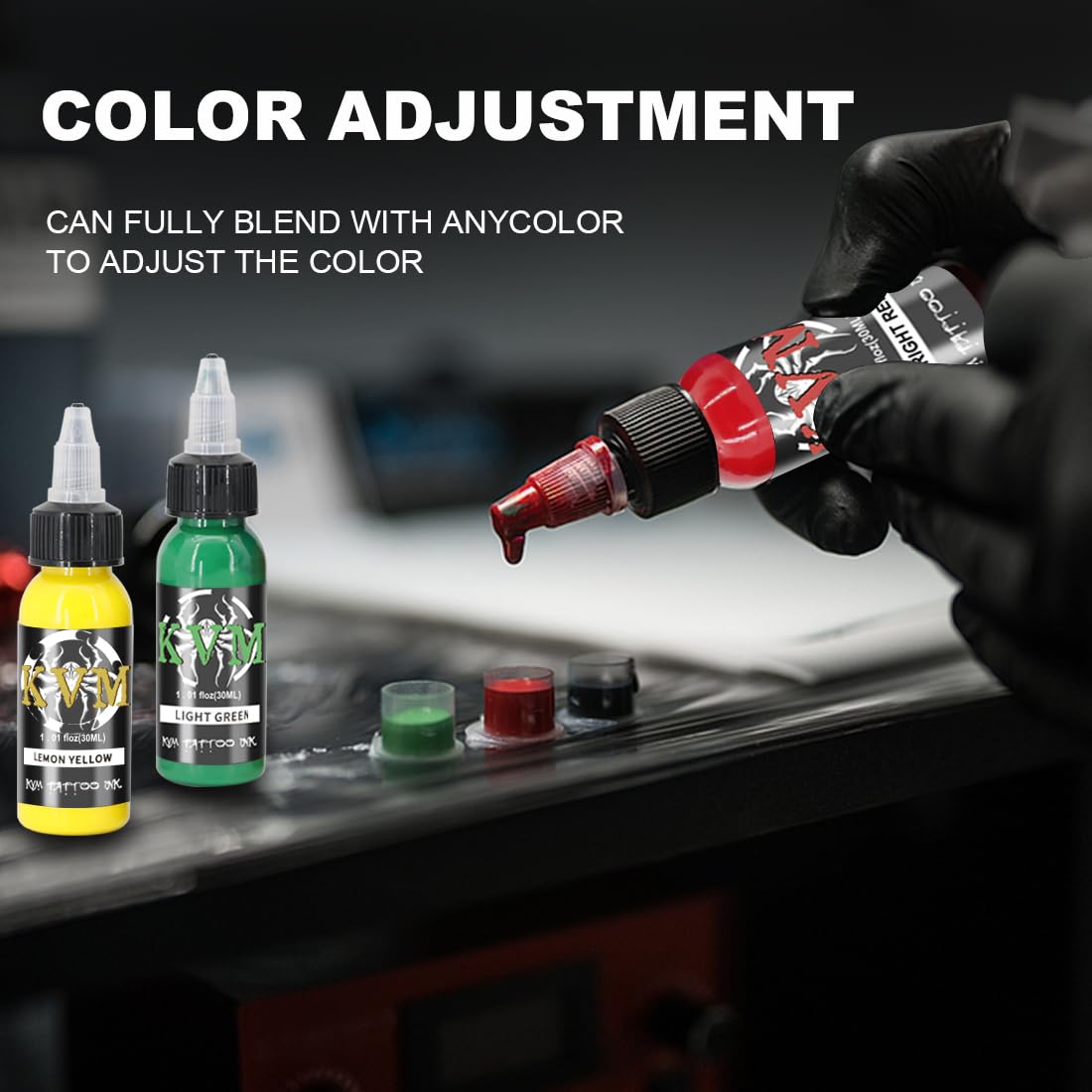 KVM Tattoo Ink Set 14 Pcs Colors 1oz (30ml) /BottleTattoo Supply