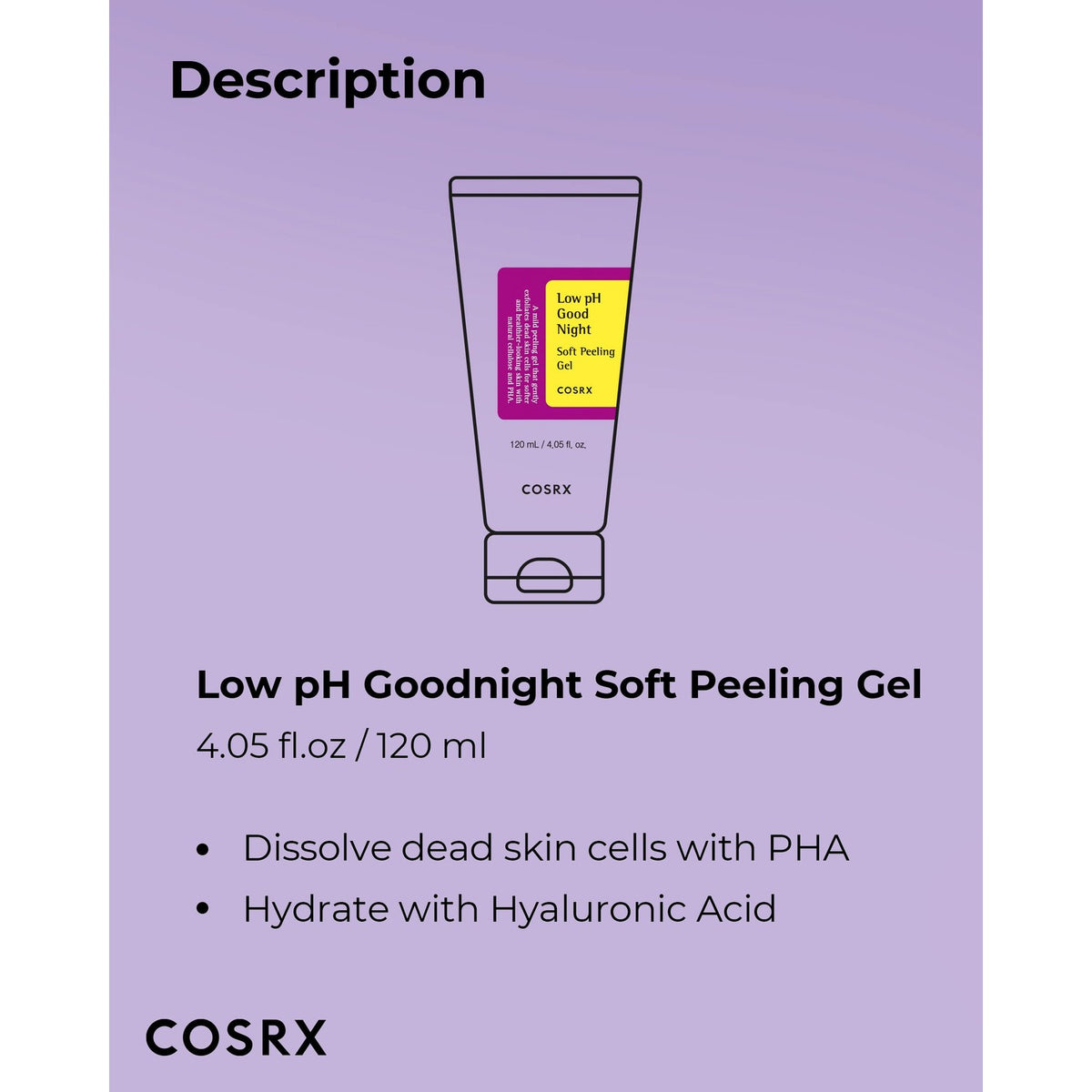 COSRX Low pH Soft Peeling Gel, Korean Gentle Face Scrub, 4.05 fl oz