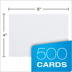Oxford Index Cards, Index Cards, Blank on Both Sides, White, Cards (40177), 4x6,100 Count (Pack of 5)