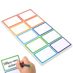 Utron 500Pcs Name Labels, 3.5x2.25 inch Blank Nametags, Sticky Name Tags for Whiteboards Locker Fridge School Office Home 10 Colors