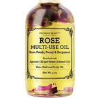 BEAUTE DE PROVENCE Peony Multi-Use Oil for Face, Body and Hair – Organic Blend of Apricot, Vitamin E & Sweet Almond Oil for Dry Skin, Rose Petals & Bergamot Essential Oil – 4 Fl Oz
