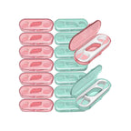 QUALIALL Travel Dental Floss Pick Case, 14 Packs, Green, Pink