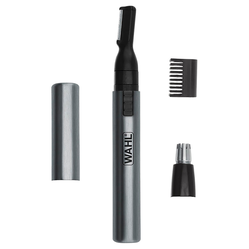 Buy now Wahl Micro Groomsman Battery Personal Trimmer for Hygienic Grooming with Rinseable, Interchangeable Heads for Eyebrows, Neckline, Nose, Ears, & Other Detailing - 05640-600 at indiglob india