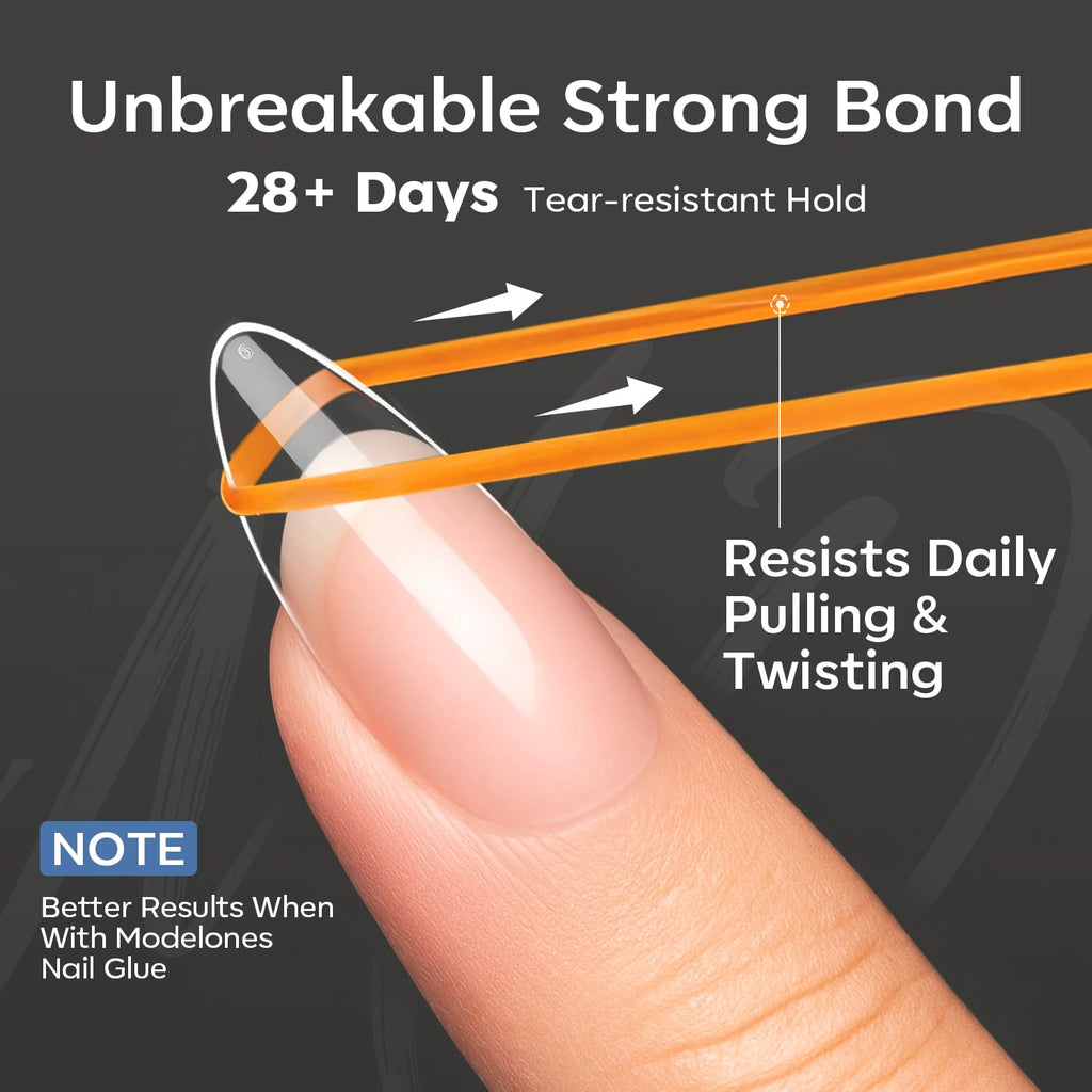 Modelones Short Almond Nail Tips, 360 pcs. Order online for durable, tear-resistant nail enhancements. Available now!